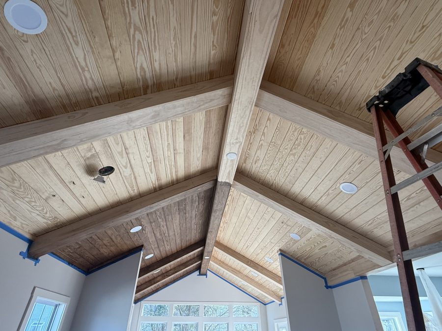 During Professional Wood Ceiling Staining Preview Image 4