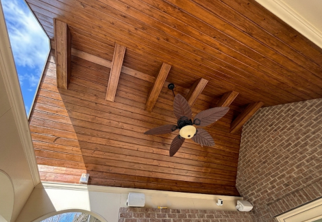 Stained Porch Ceiling
