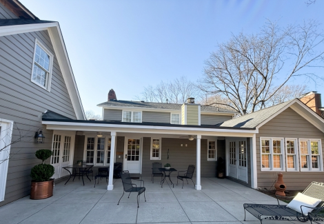 back of home brown exterior painting