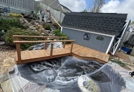 Before Koi Pond Deck Painting and Staining
