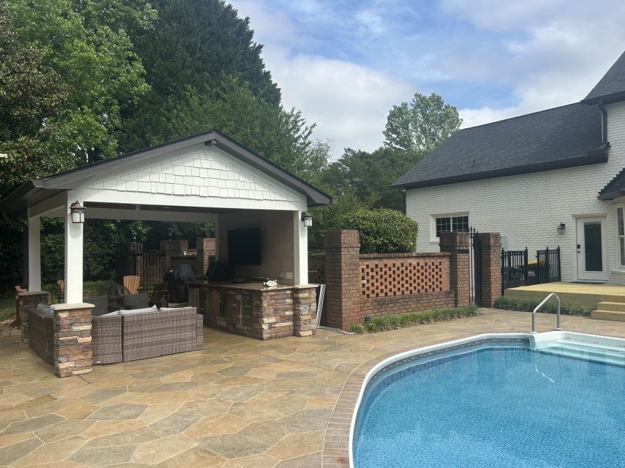 Back of home White Brick Exterior Painting Greenville, SC Preview Image 2