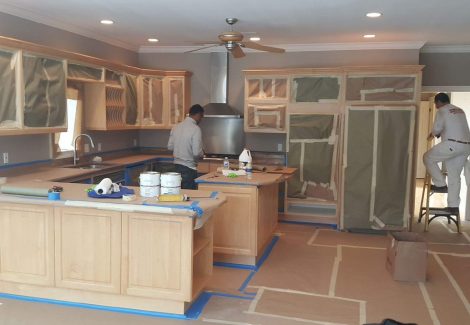 During Kitchen Cabinet Painting