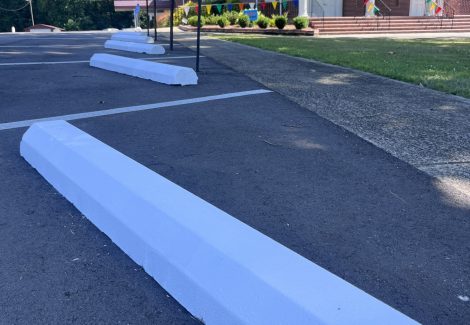 Parking Lot White Curb Painted Simpsonville, SC