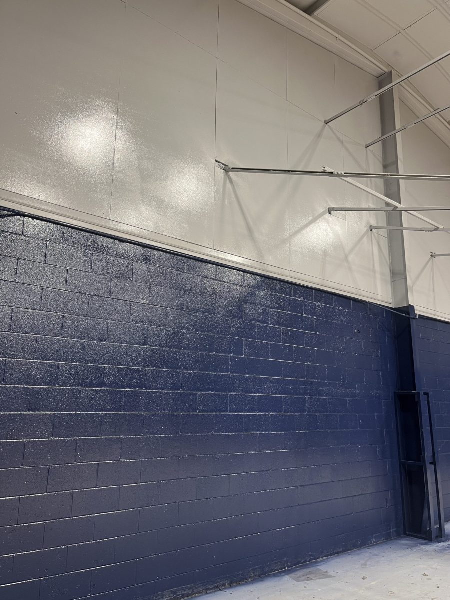 Dark Blue Basketball Gym Interior Painting Preview Image 2