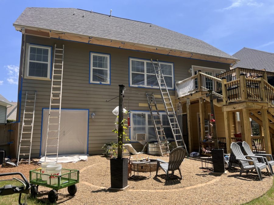 Before Back of Home Exterior Painting Preview Image 6