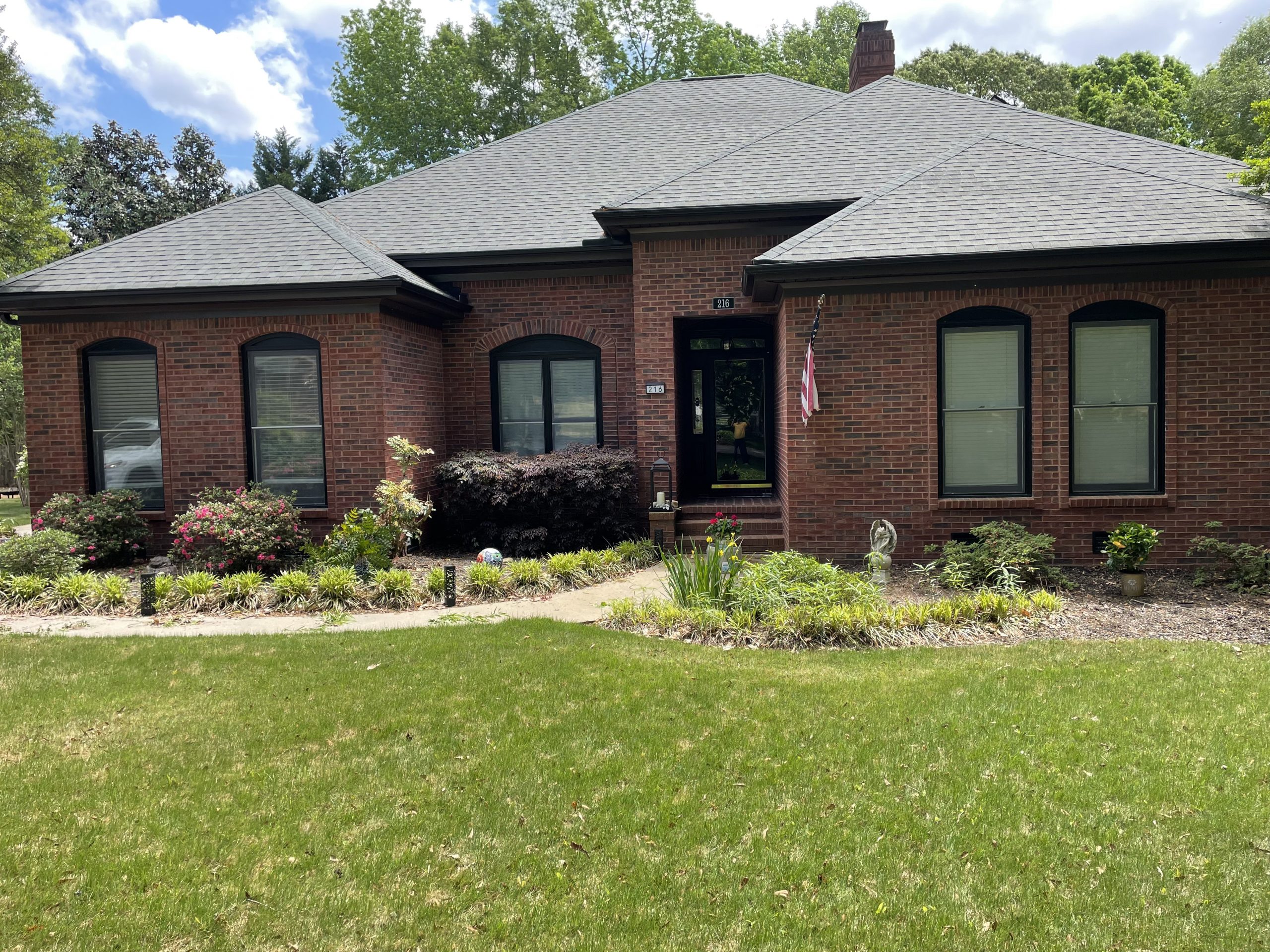 Red brick exterior before painting