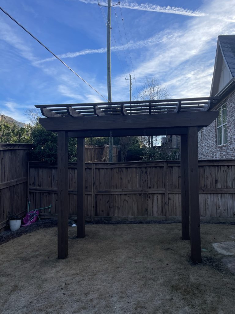 pergola staining - after