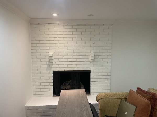Residential Brick Fireplace Painting Before & After After