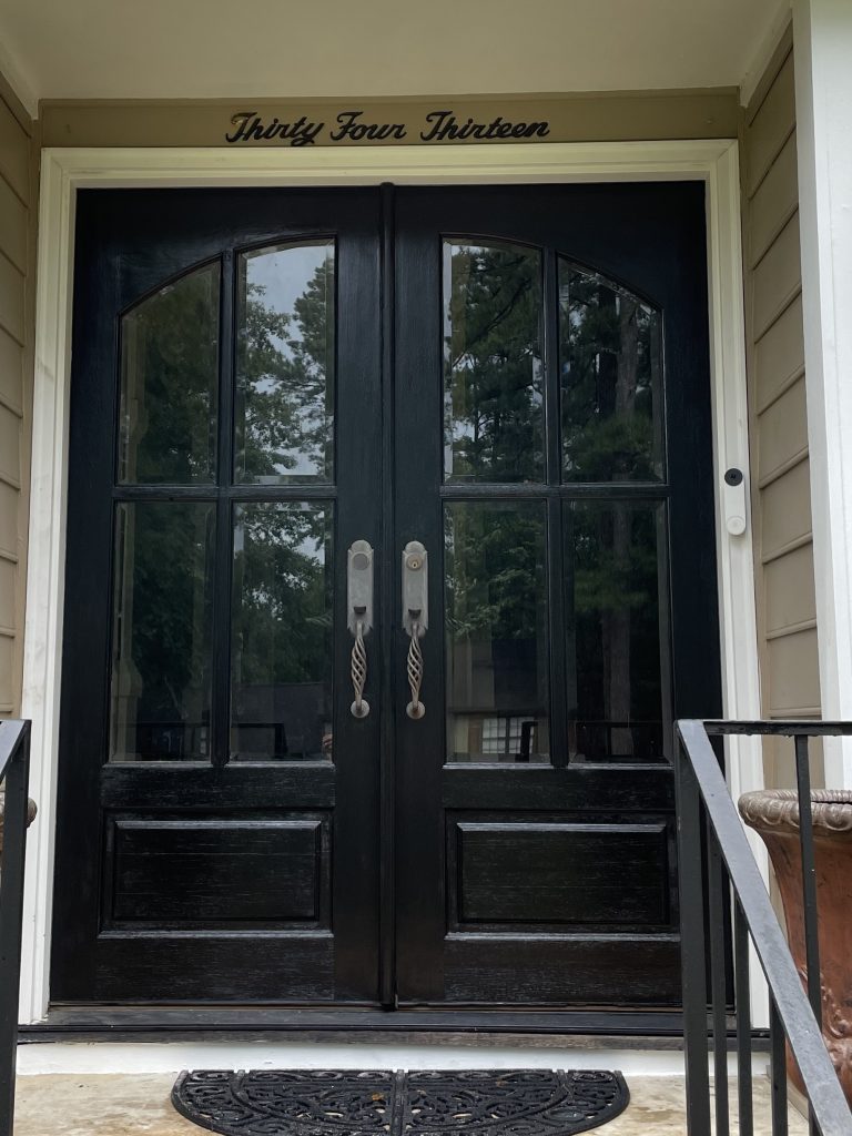 Residential Front Door Staining Before & After After