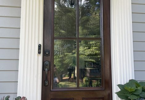 Residential Front Wood Door Staining