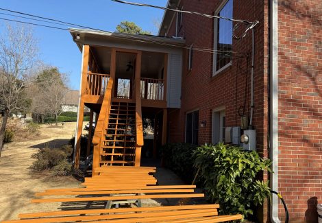 Residential desk staining