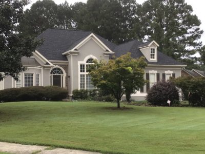 loganville exterior, gray with white trim