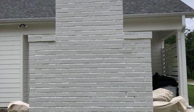 repainted fireplace in grayson ga