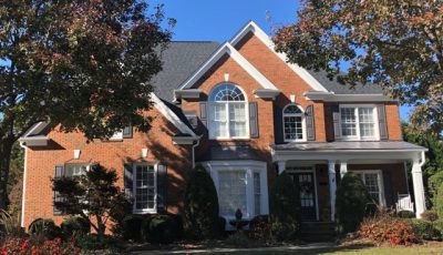 photo of repainted brick home in lawrenceville