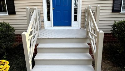 painted wooden exterior steps