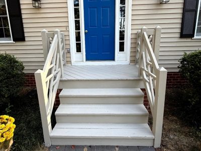 painted wooden exterior steps