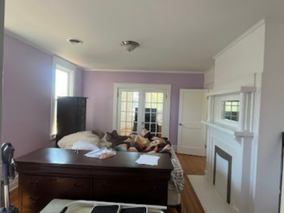 pink painted room in house