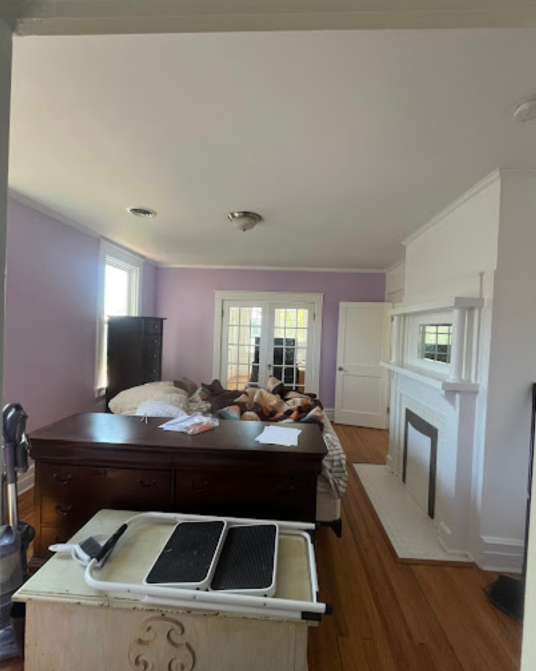 pink painted room in house