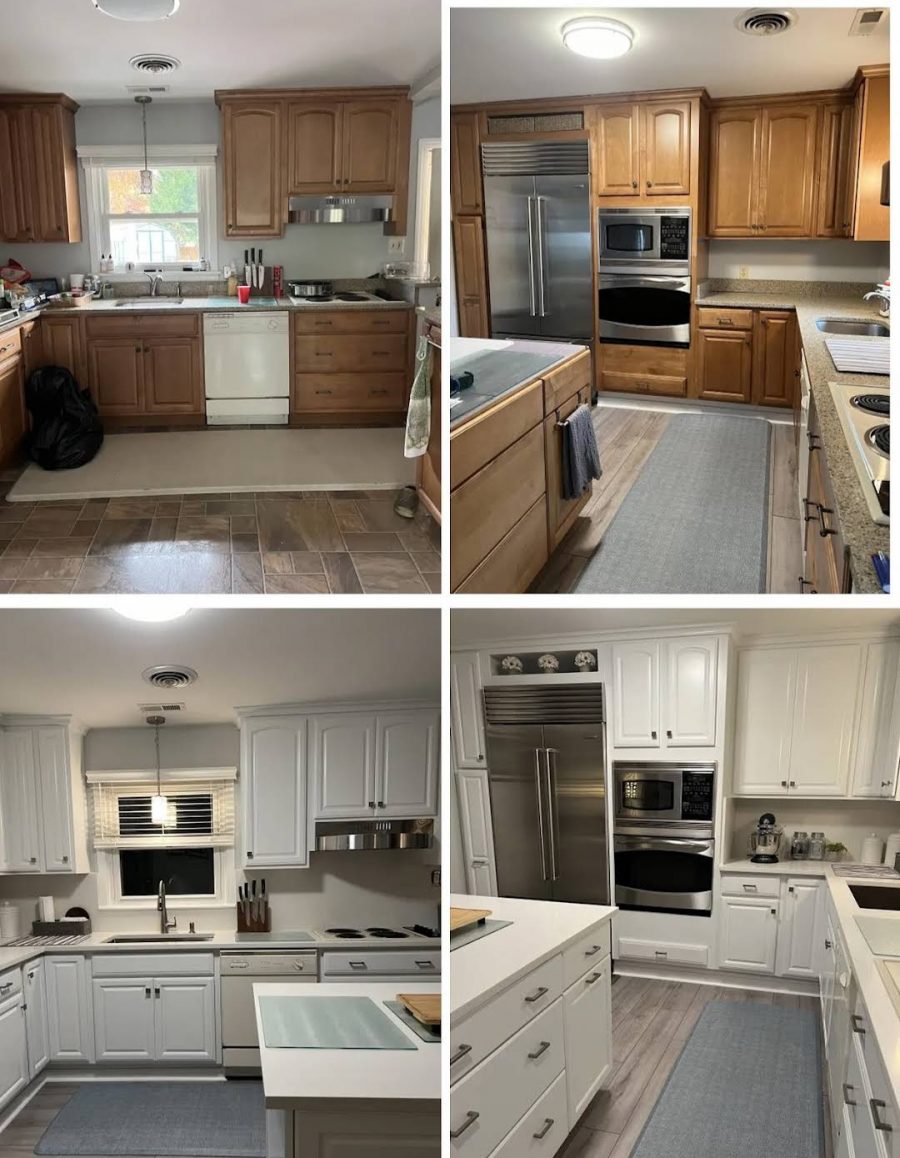 painted kitchen before and after collage