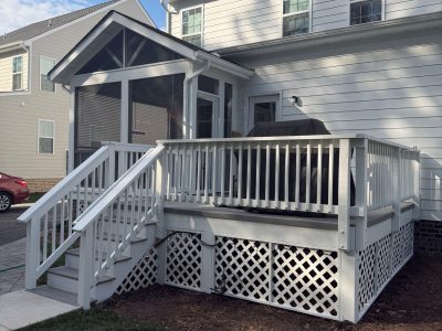 white painted deck