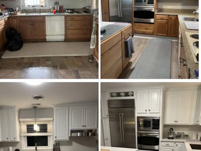 painted kitchen before and after collage