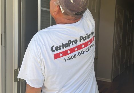 front door during painting