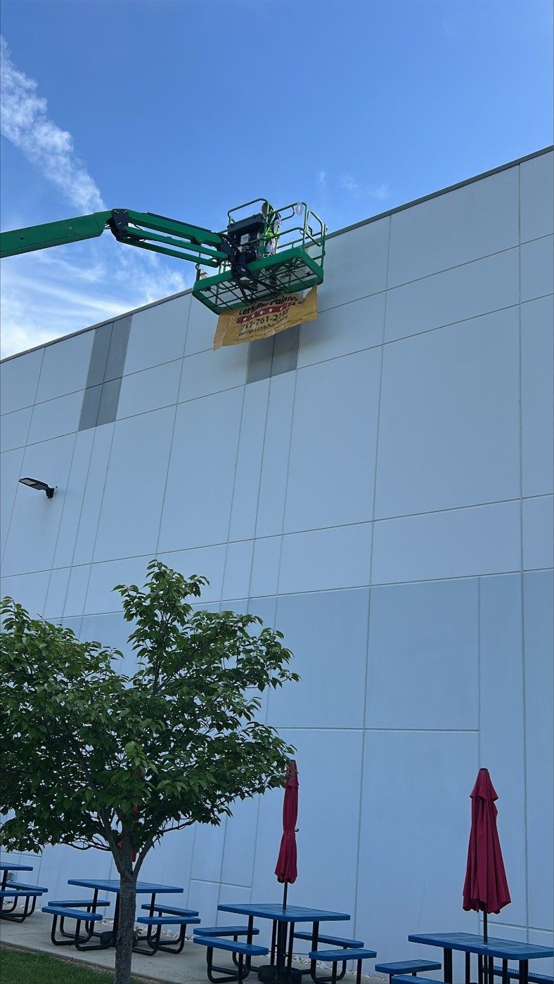 kickoff photos of commercial warehouse exterior painting project Preview Image 1