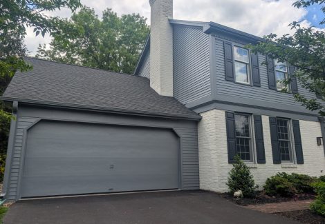 residential exterior painting after painting - garage door