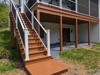 deck stairs after painting