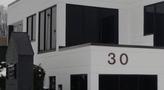 section of finished commercial exterior