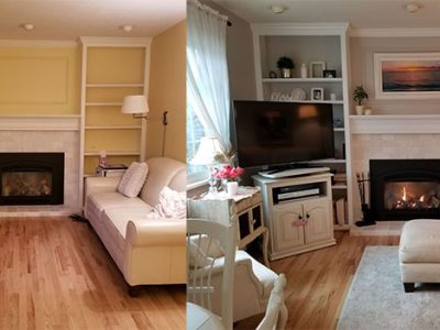 CertaPro Painters of Highlands Ranch, CO - living room before and after painting project