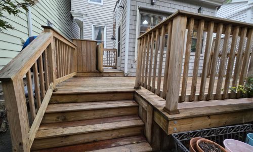 Wooden Deck Power-Washed & Prepped