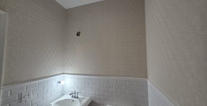 Bathroom Wallpaper Installation & Ceiling Refresh ...