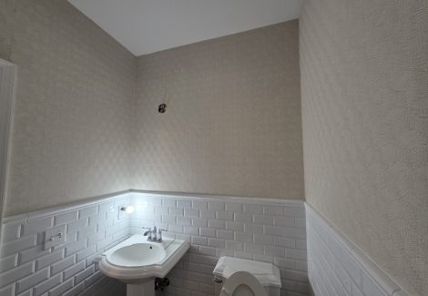 Bathroom Wallpaper Installation & Ceiling Refresh