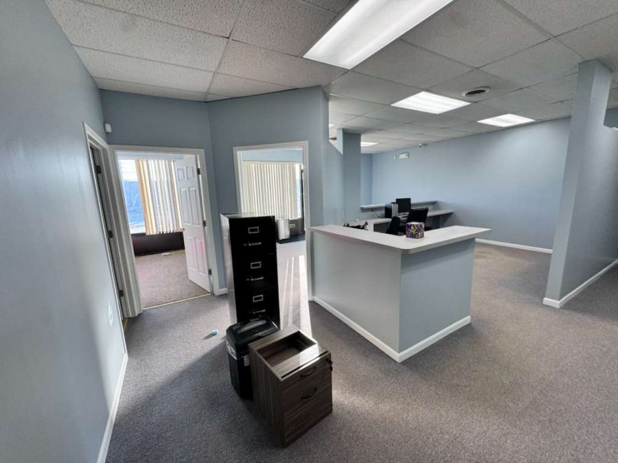 light blue painted office interior Preview Image 1
