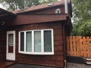 Professional exterior cedar siding painting