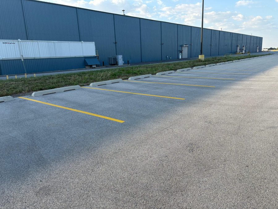 commercial parking lot with fresh striping Preview Image 1
