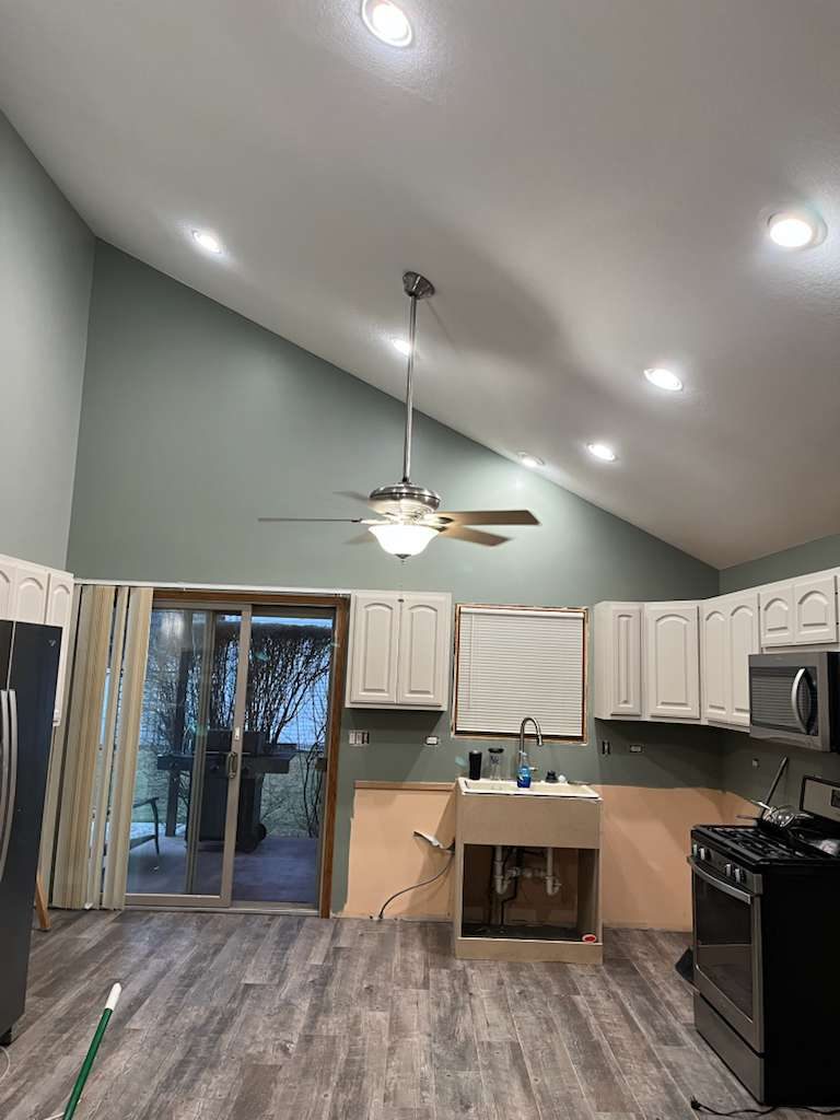 house interior with green painted walls