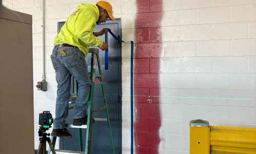 Walls Taped and Protected for Painting