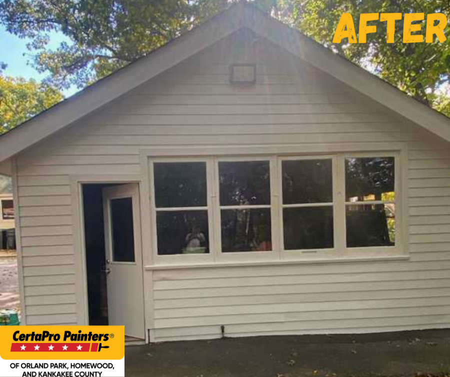 house exterior with white painted siding