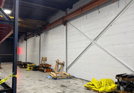 warehouse interior wall after painting