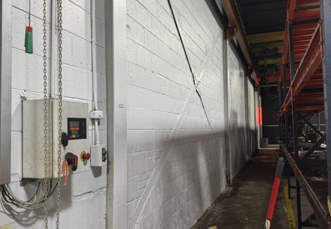 warehouse interior wall after painting