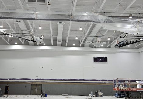 school gym during painting