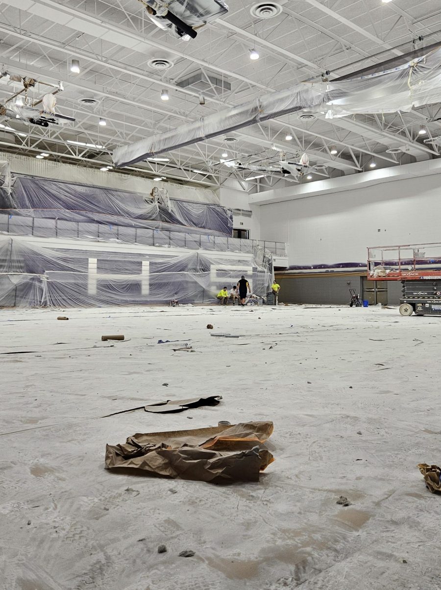 school gym covered in protective sheeting Preview Image 4