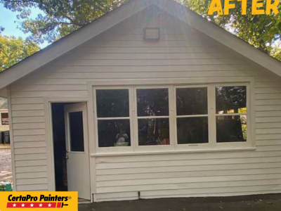 house exterior with white painted siding