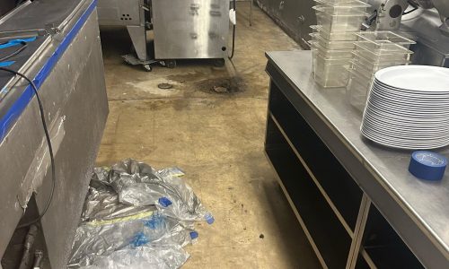 Heavily Stained Flooring - Before