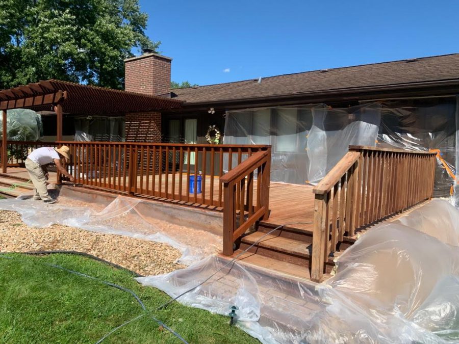 During Professional Deck Staining Preview Image 4