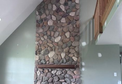 stone fireplace in house