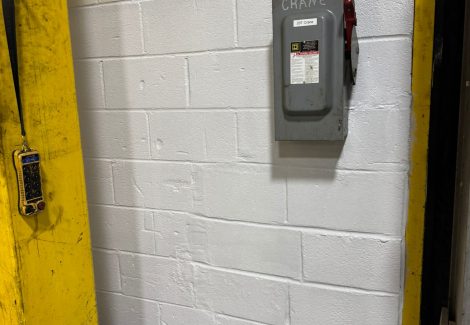 warehouse interior wall after painting