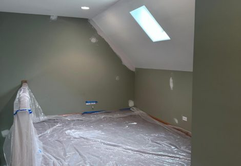 home loft prepped for painting